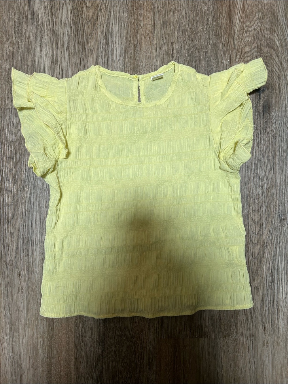 SHEIN Lemon Yellow Ruffle Sleeve Blouse